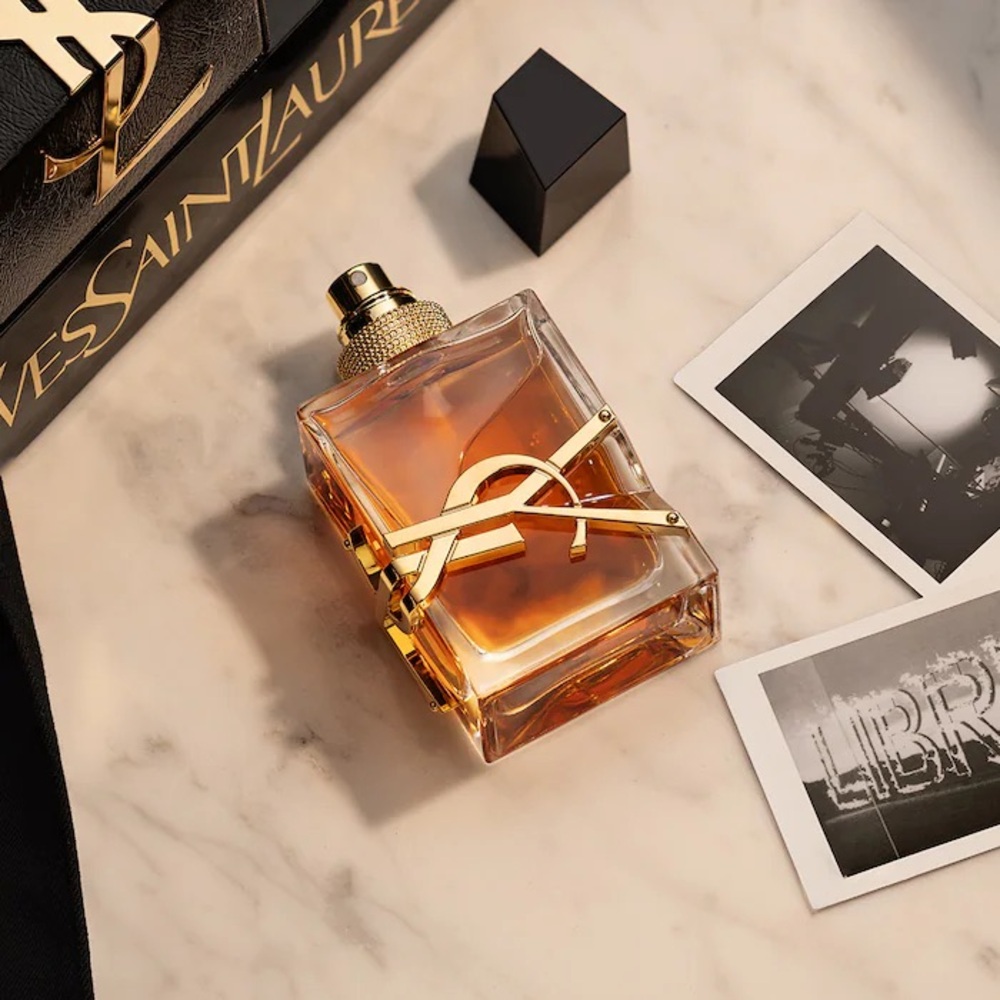 Yves Saint Laurent Gold and Clear Perfume Bottle